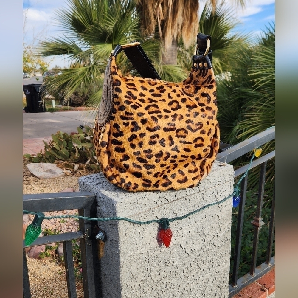 Vintage Marino Orlandi Italian Designer Cheetah‎ Haircalf  Crossbody Bag Purse - Picture 9 of 16